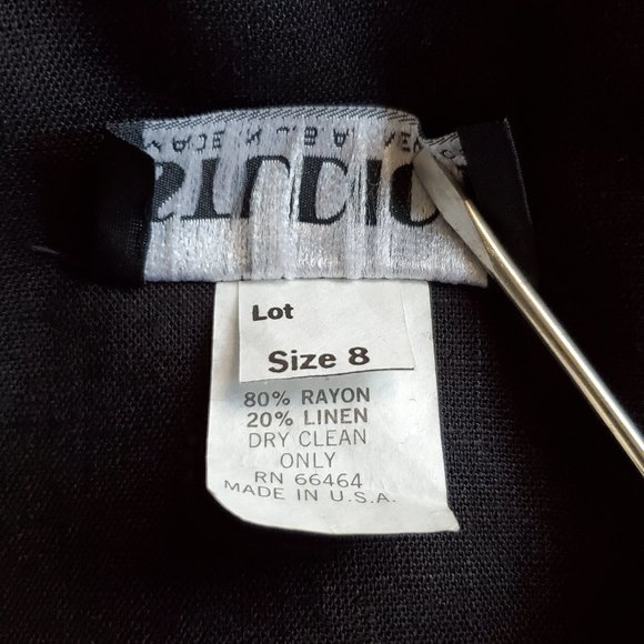 Vintage Midi Sheath Dress Women's 8 Button Front 40's Style V Neck Shoulder Pad - Picture 7 of 12